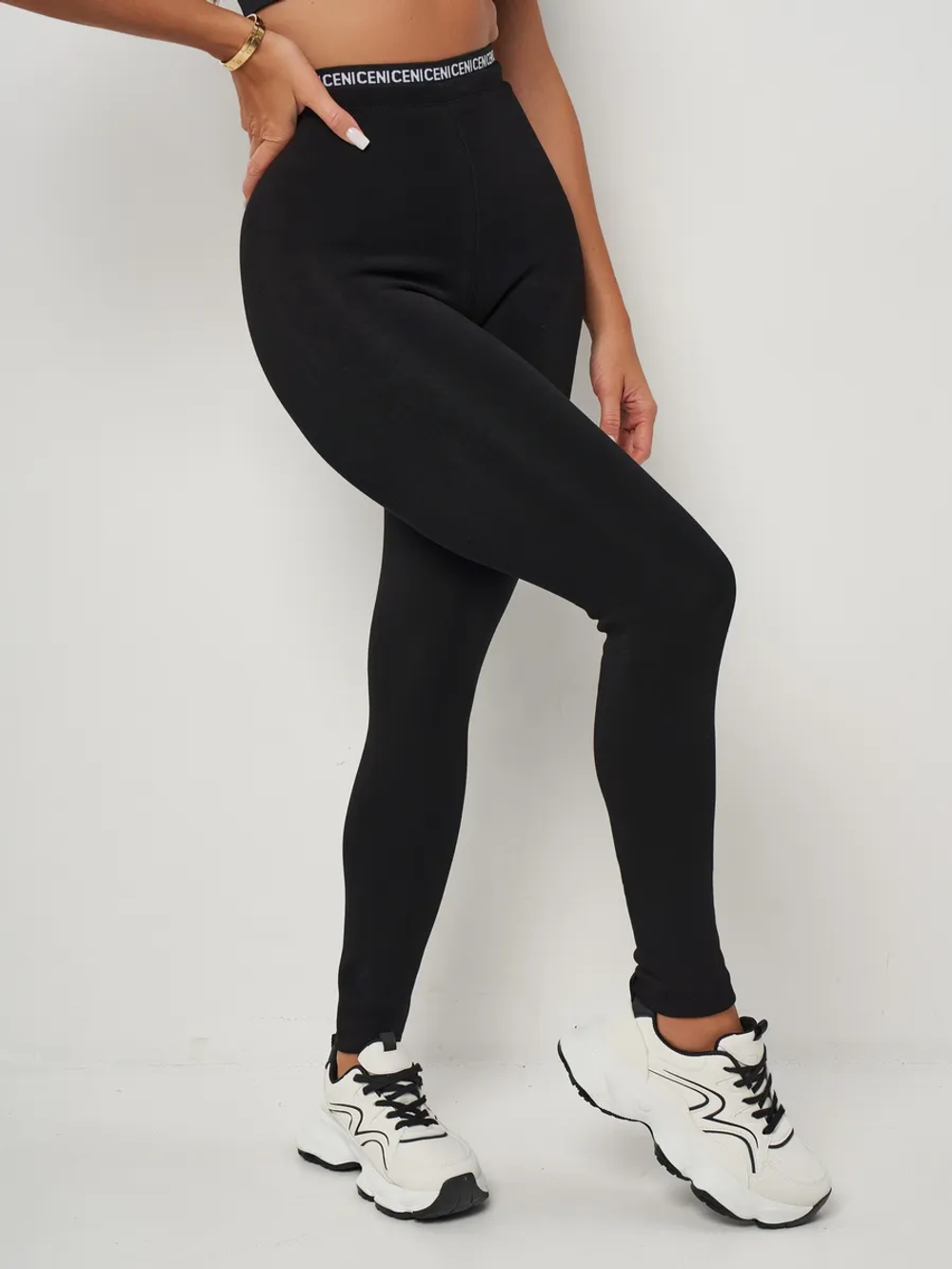 Леггинсы с мехом на резинке теплые бесшовные