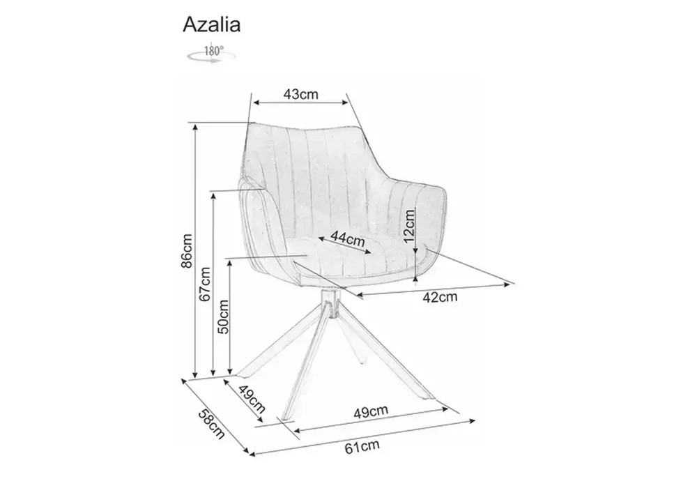 Стул SIGNAL AZALIA Leo 32 темно-бежевый/черный, поворотный
