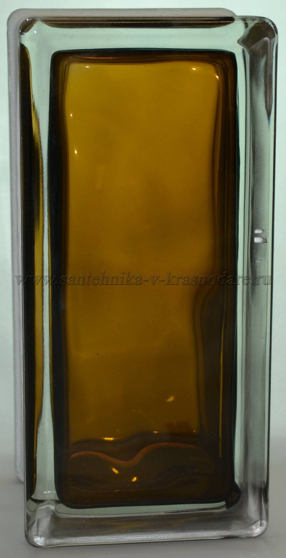 Купить Стеклоблок половинка бронзовый окрашенный изнутри Vitrablok 19х9х8см.