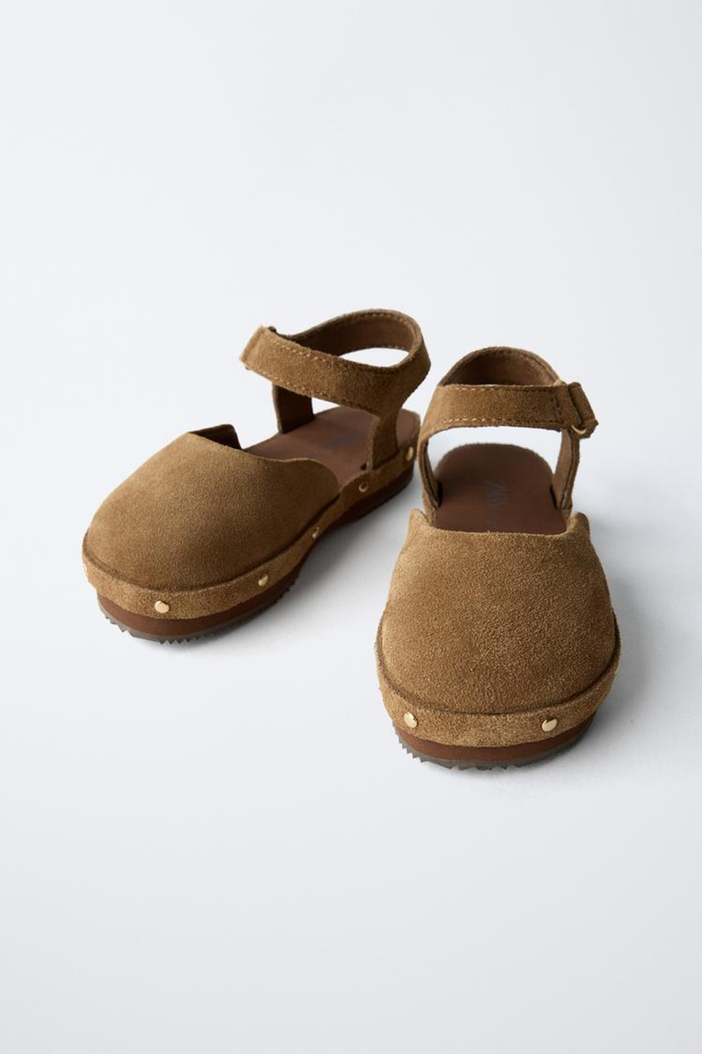 ZARA КОЖАНЫЕ САБО, КОРИЧНЕВЫЙ