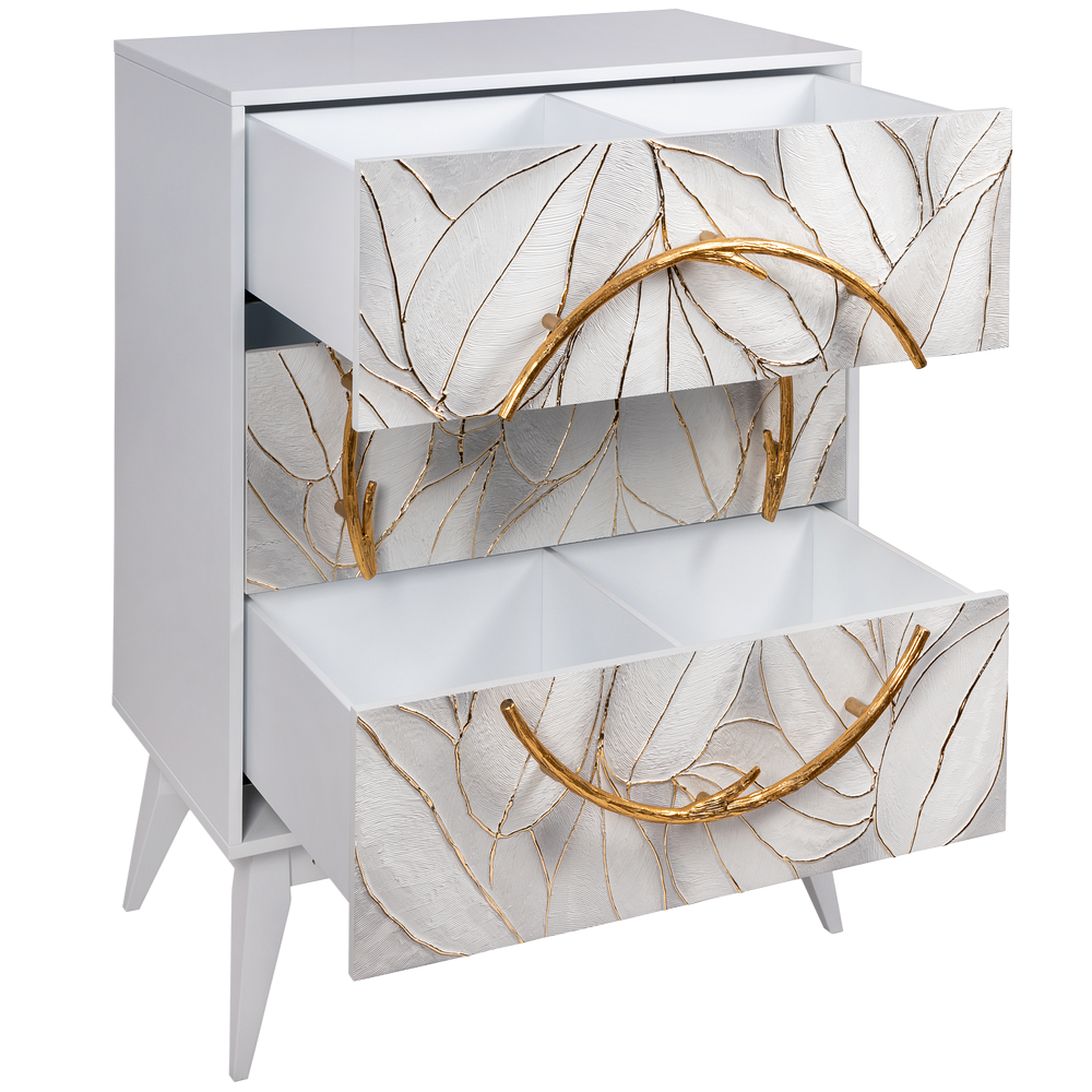 Комод Арт Сканди с 3 ящиками Айс Амбер