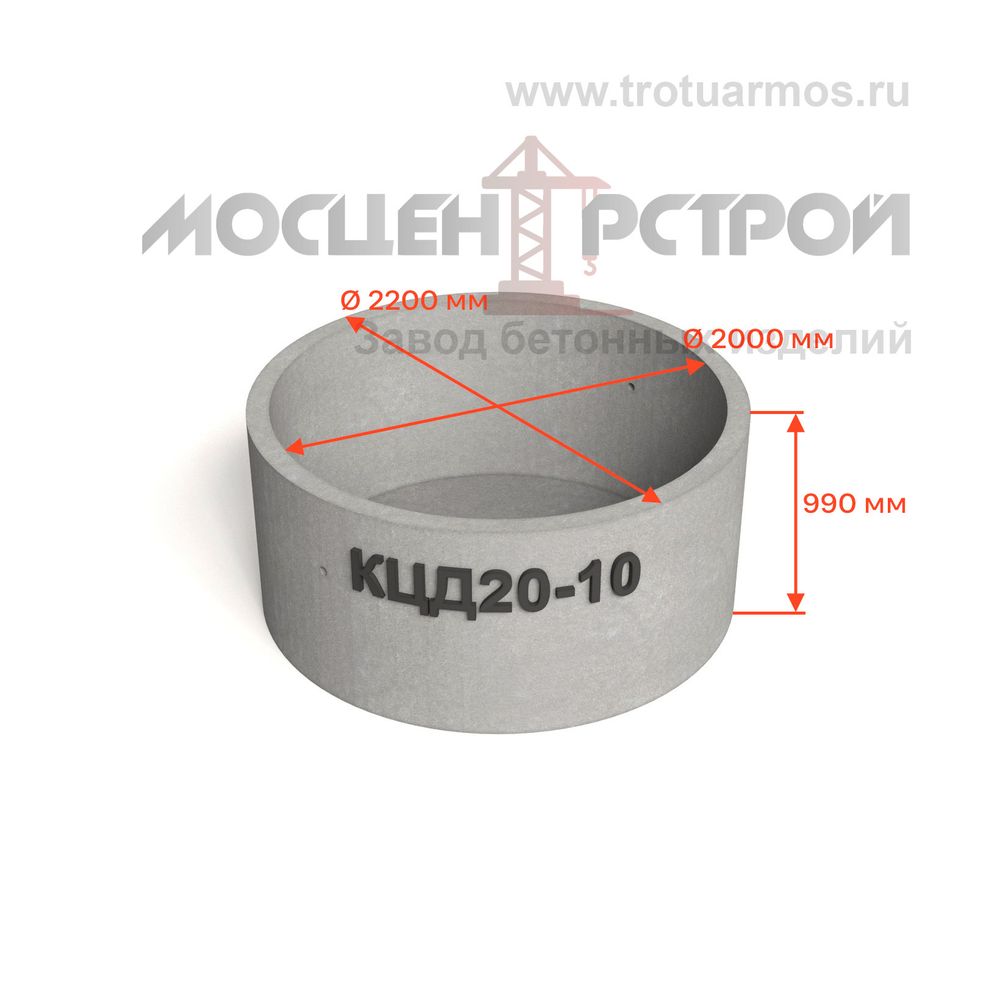 Кольцо колодезное стеновое с дном КЦД20-10 (КСД20-10)
