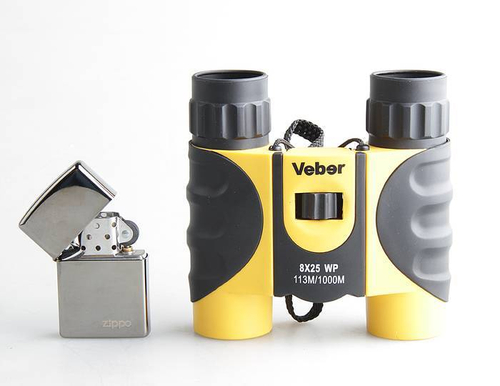 Бинокль Veber 8x25 WP черный-желтый