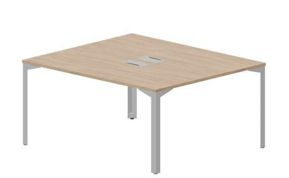 Составной стол на 2 рабочих места 158х136,6х75см (2 металлических  аутлета)