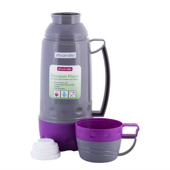 Термос 1 л. со стеклянной колбой Kamille KM 2080 пластиковый корпус