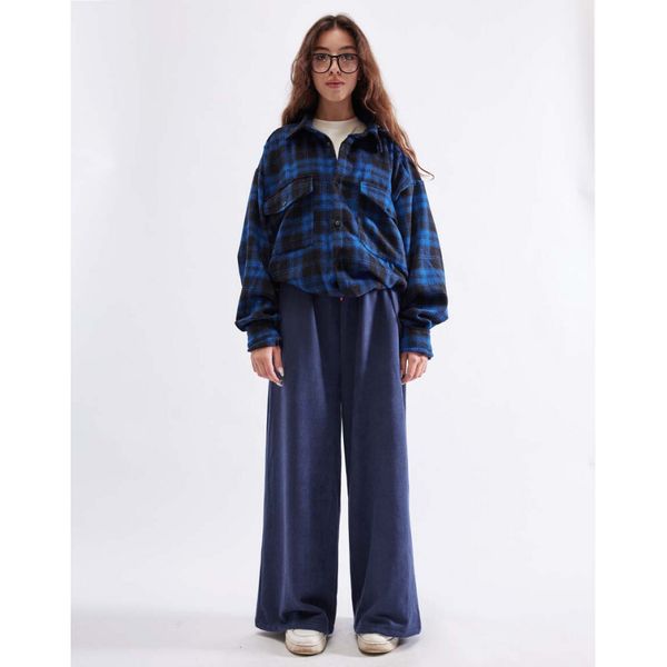 Рубашка с шерстью клетка синяя - фото 6