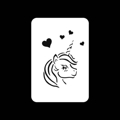 Трафарет для аквагрима "Единорог", прямоугольный 9 на 6 см