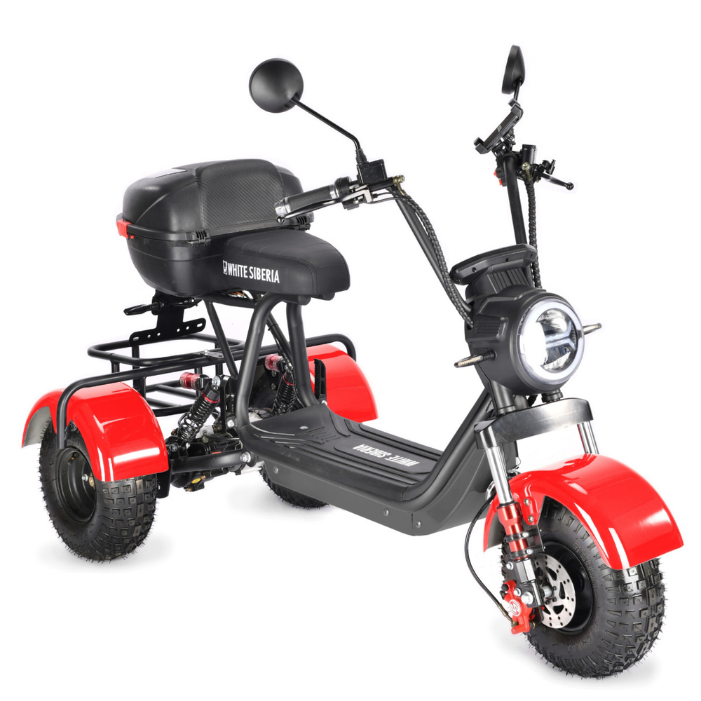 Электротрицикл WHITE SIBERIA TRIKE MINI RED 1500W