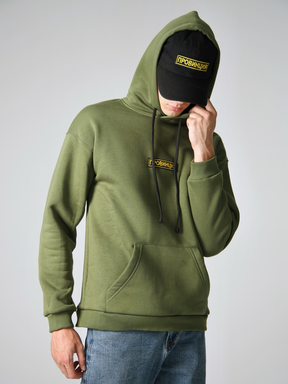 Купить худи мужское хаки зеленое провинция