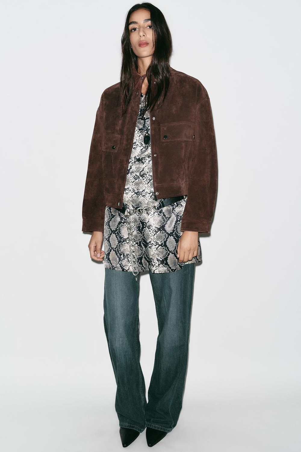 ZARA МИНИ-ПЛАТЬЕ С АНИМАЛИСТИЧЕСКИМ ПРИНТОМ, ЗМЕИНЫЙ ПРИНТ