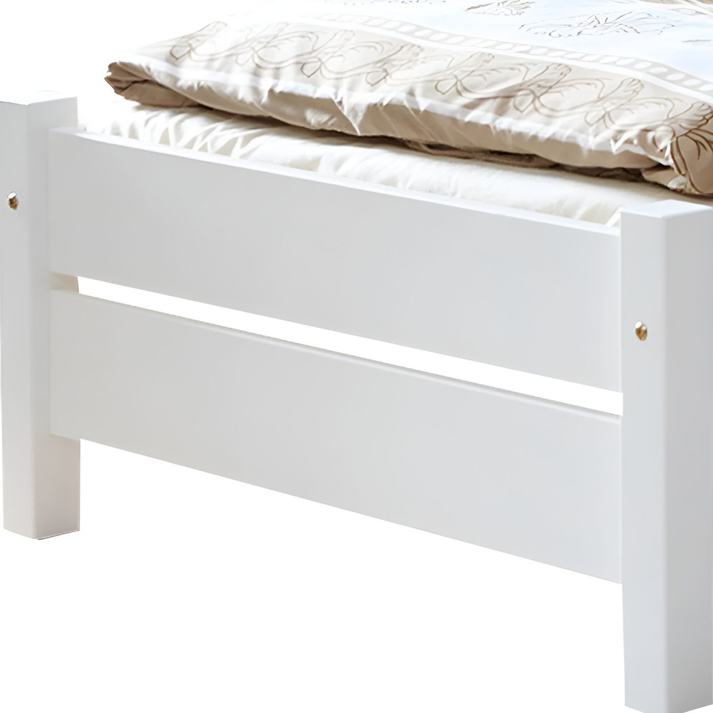 Кровать деревянная 90х200 из сосны Бора, с основанием кровати, белый