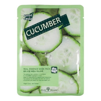 Маска для лица May Island Cucumber Real Essence Mask Pack тканевая с экстрактом огурца 25 мл