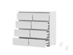 Комод 8 ящиков КМ 04 МС Хелен ЛДСП (белый/белый шагрень)