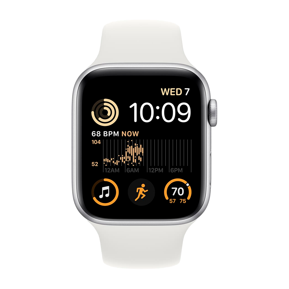 Умные часы Apple Watch SE (2022) GPS, 44mm, Aluminium Case with Sport Band S/M, Silver (Серебристый)