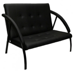 Диван Фортуна-5 (20) 2-х мест Эконом перф.черный к/з черный