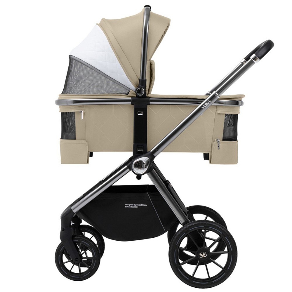 Детская коляска Sweet Baby Verde Silver 3 в 1 Beige