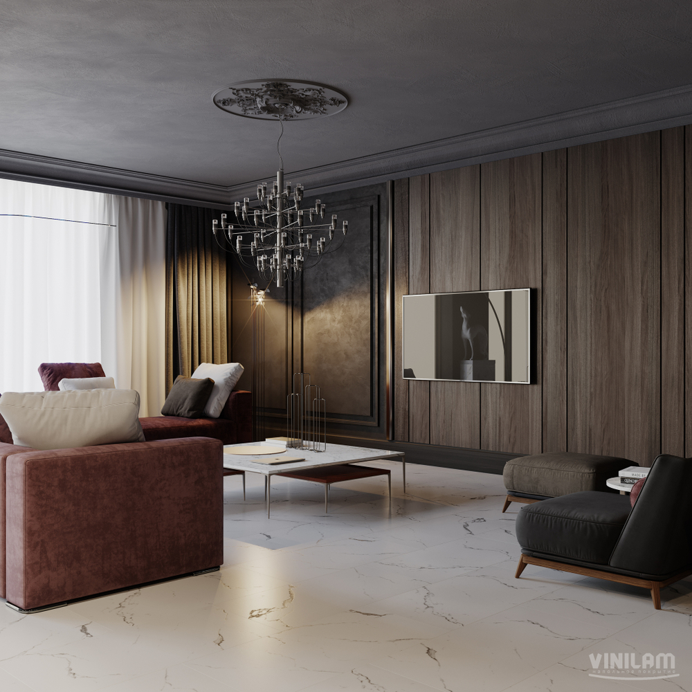 Виниловый ламинат Vinilam Ceramo 83444 Итальянский Мрамор