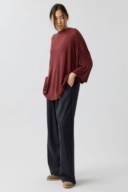 Огромная футболка с кашемиром бордо