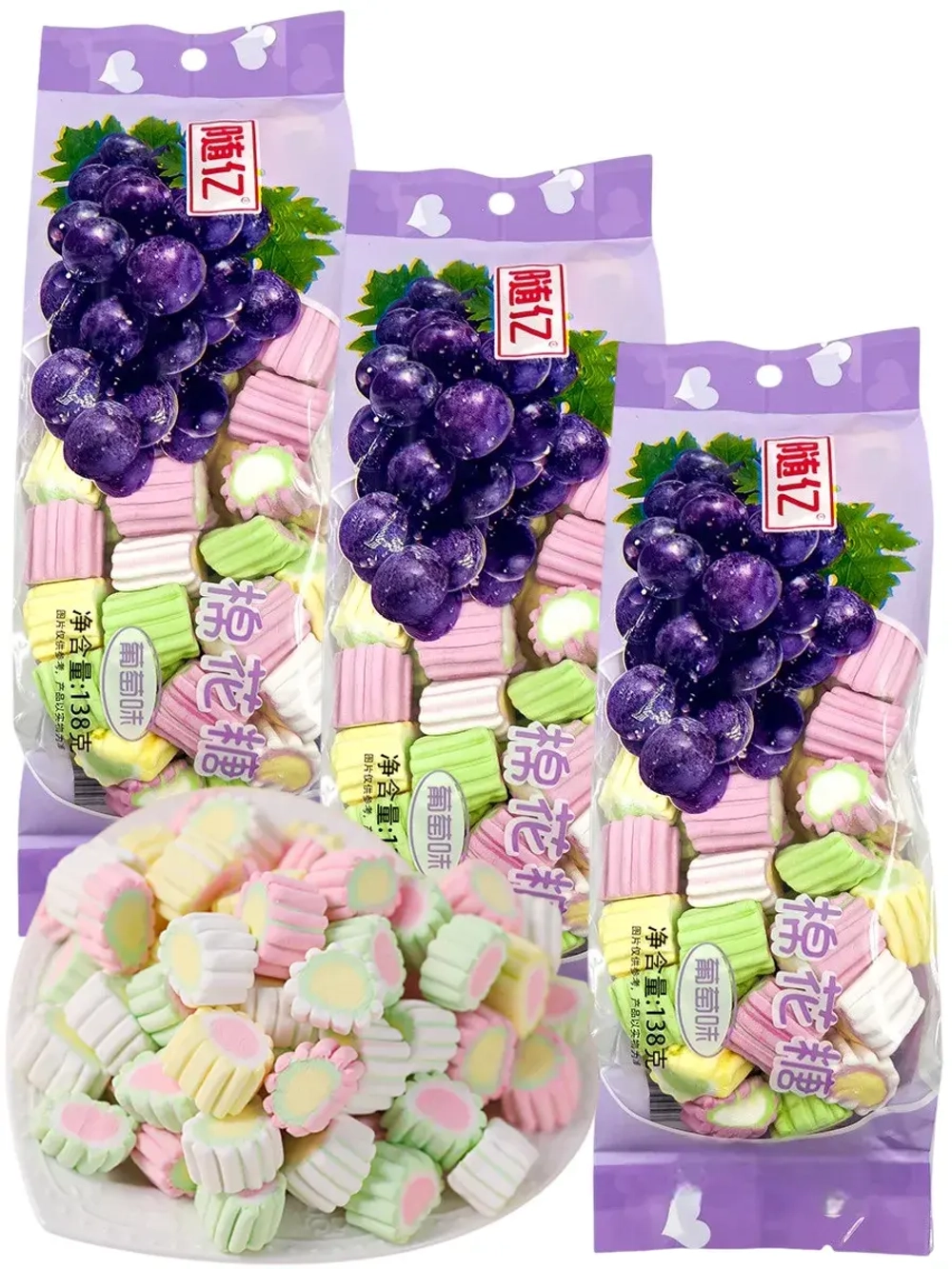 Азиатский Маршмеллоу со вкусом Винограда 138 г * 3 шт