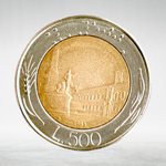Italy 500 Lire 1983 R "Bimetallic – Head of Italy and Ship", AU