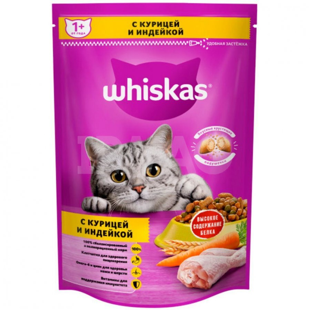 Whiskas подушечки паштет курица индейка 350 г