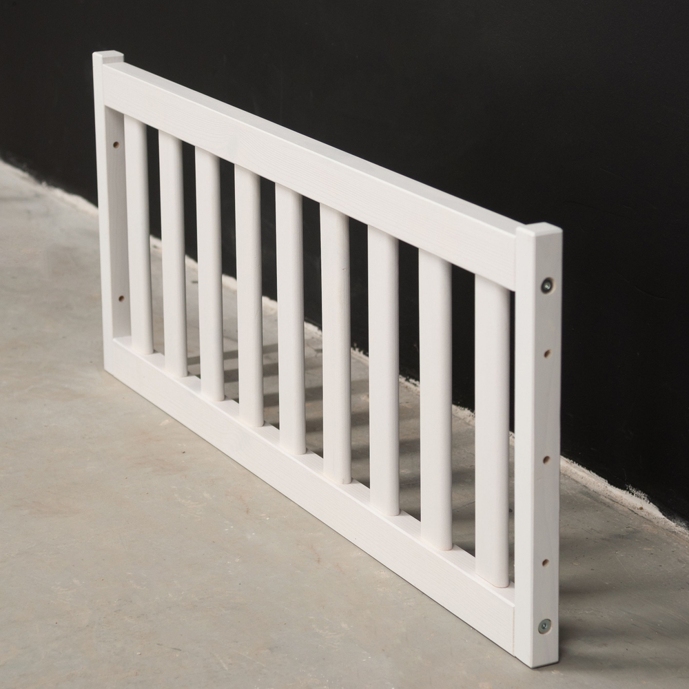 Бортик для кровати односпальной 90х200 Буфалина от падения из массива сосны, белый