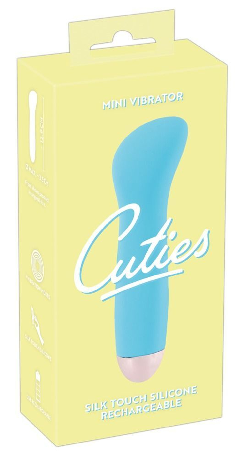 Голубой мини-вибратор Cuties Mini - 12,9 см.