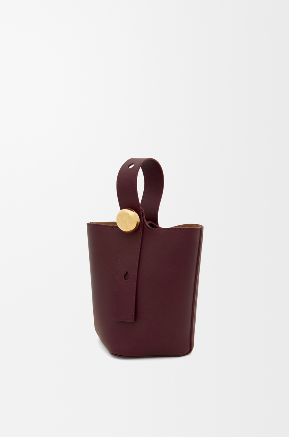Loewe Мини-сумка-ведро Pebble из гладкой телячьей кожи, бургунди