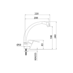 Смеситель для кухни 35к Milardo M05SB0JM05 "Meal"  высокий пов излив ХРОМ