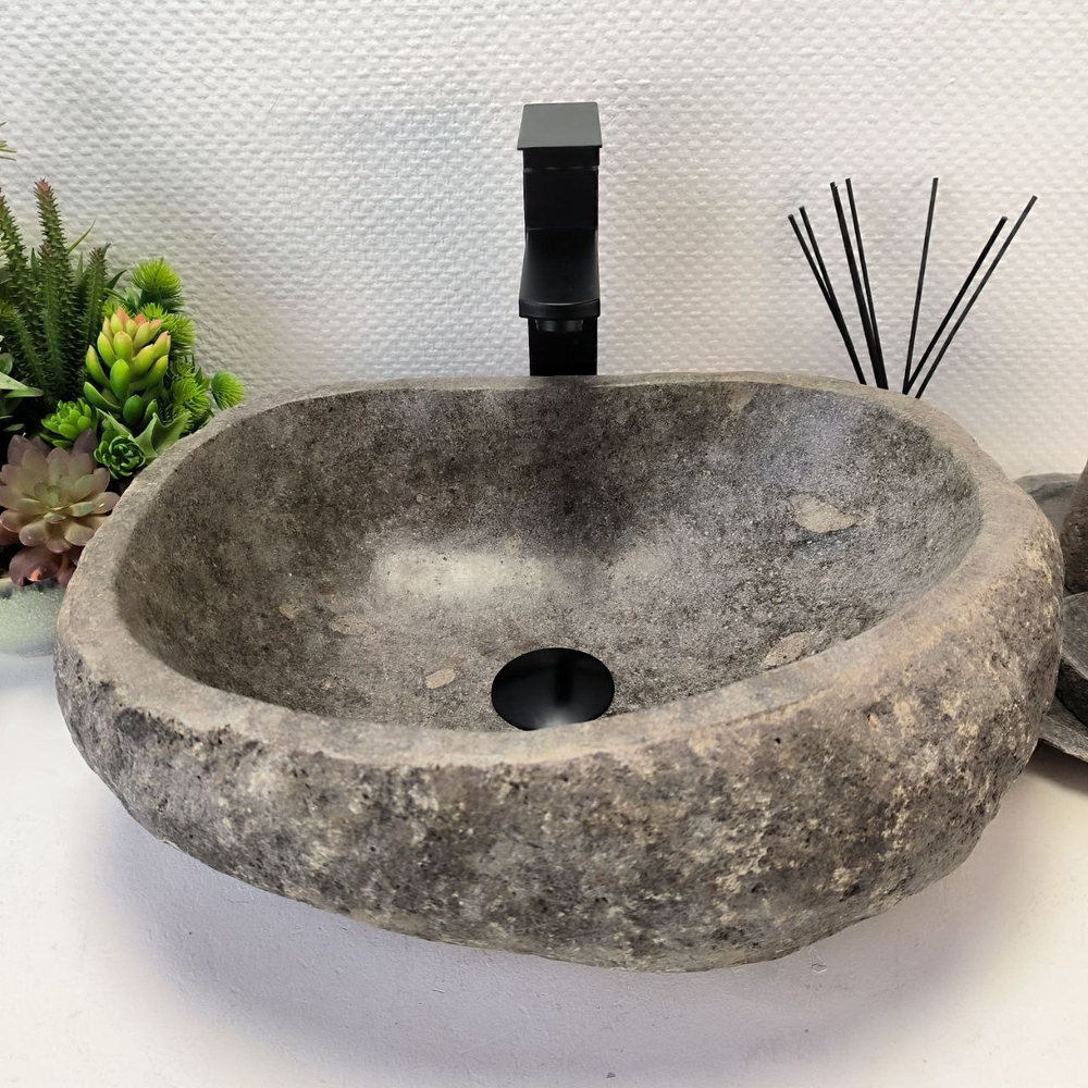 Раковина из речного камня RS-63557 (46*36*15) 0122