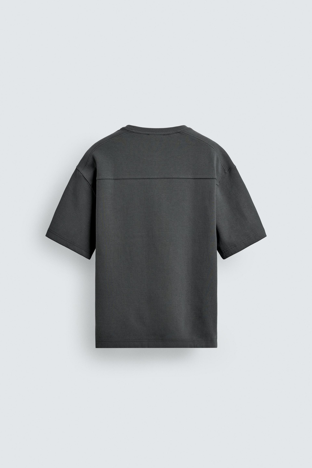 ZARA ТОЛСТОВКА RELAXED FIT ИЗ ИНТЕРЛОКА, СЕРО-СИНИЙ