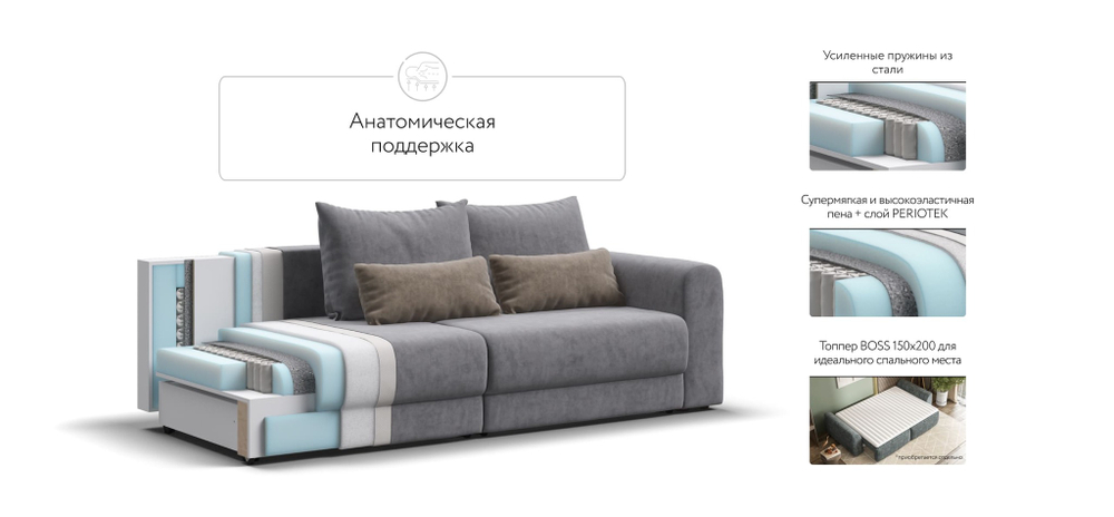 Модульный диван РИЧМОНД MODOOL Велюр Royal агат