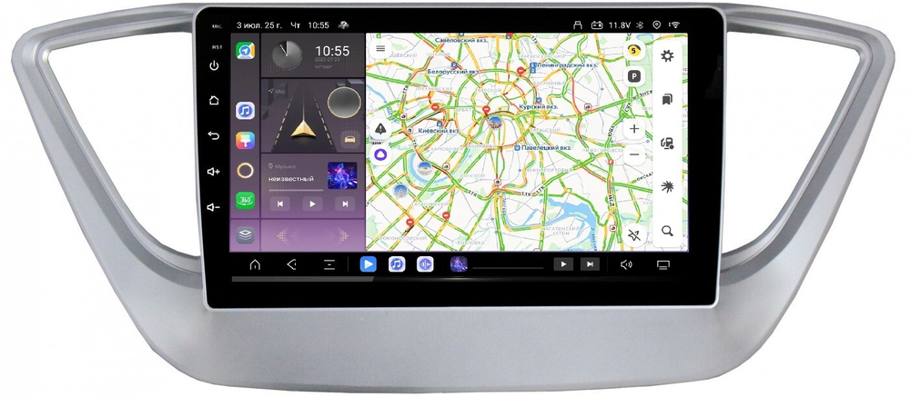 Магнитола для Hyundai Solaris 2 2017-2022, Solaris HS 2024+ - Kuberg QLed, Android 13, TS20, CarPlay, SIM-слот