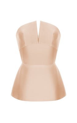 Блуза корсетного типа с баской из атласа