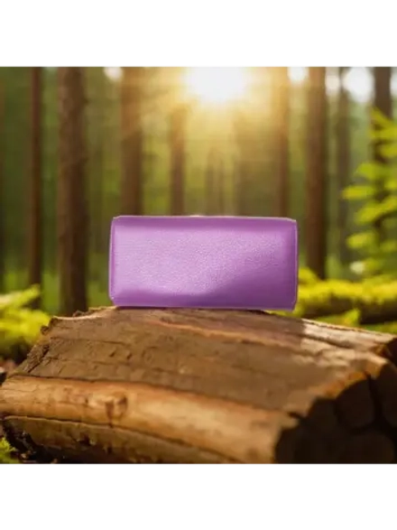 Компактный кошелек натуральная кожа сиреневый