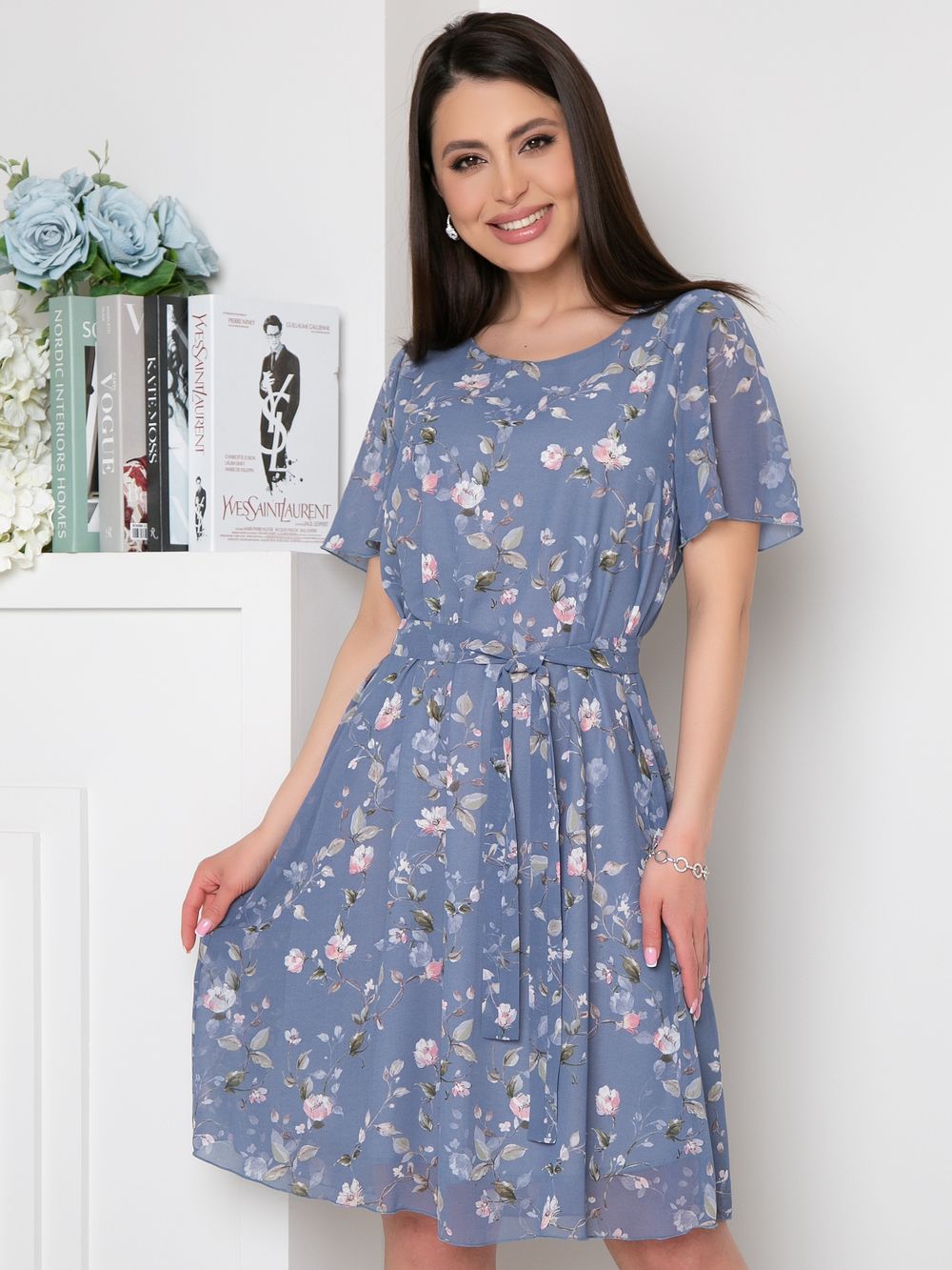 Платье Шарман (лето,голубой) Diolche (Акция)