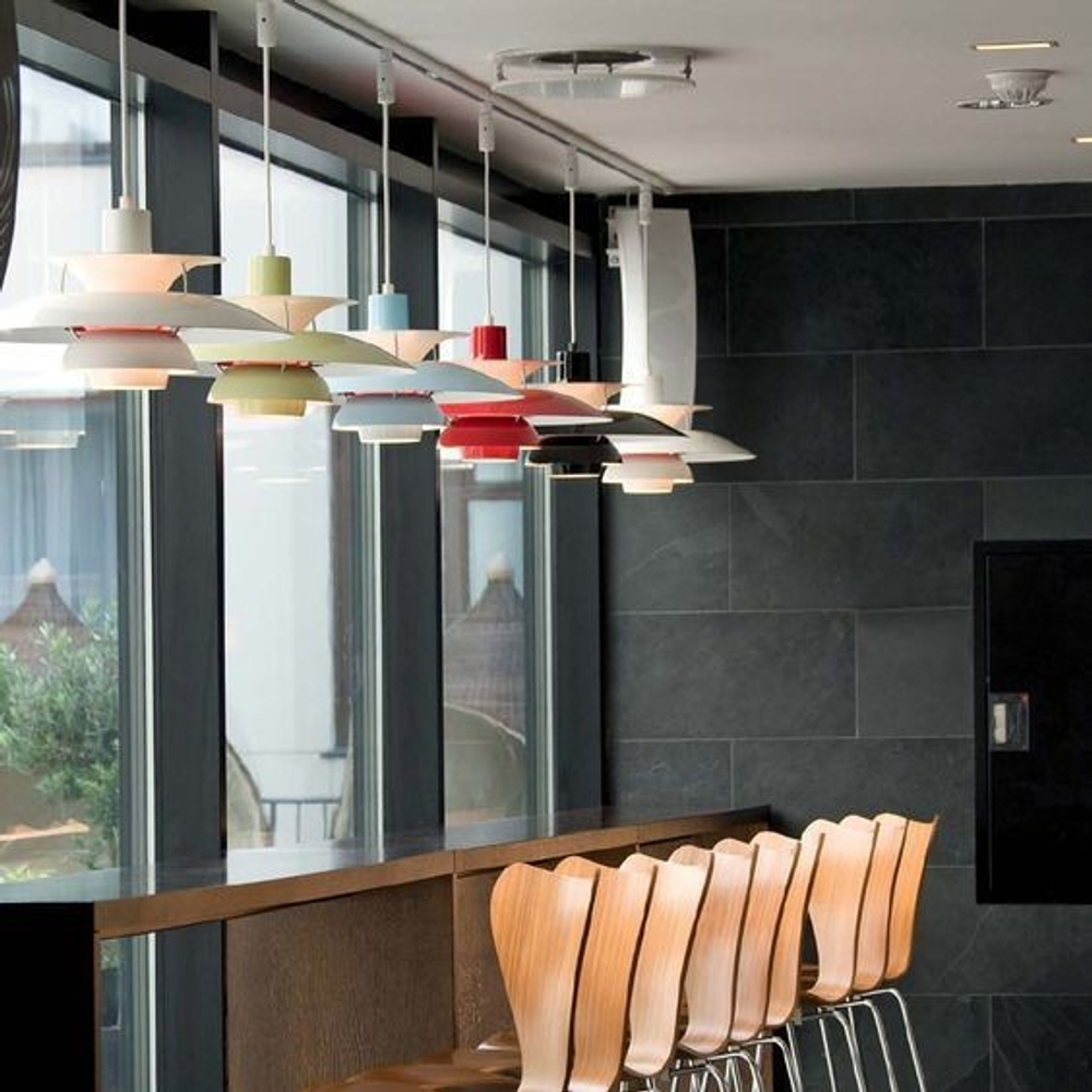 Pendant design lamp PH 5 by Louis Poulse (Blue)