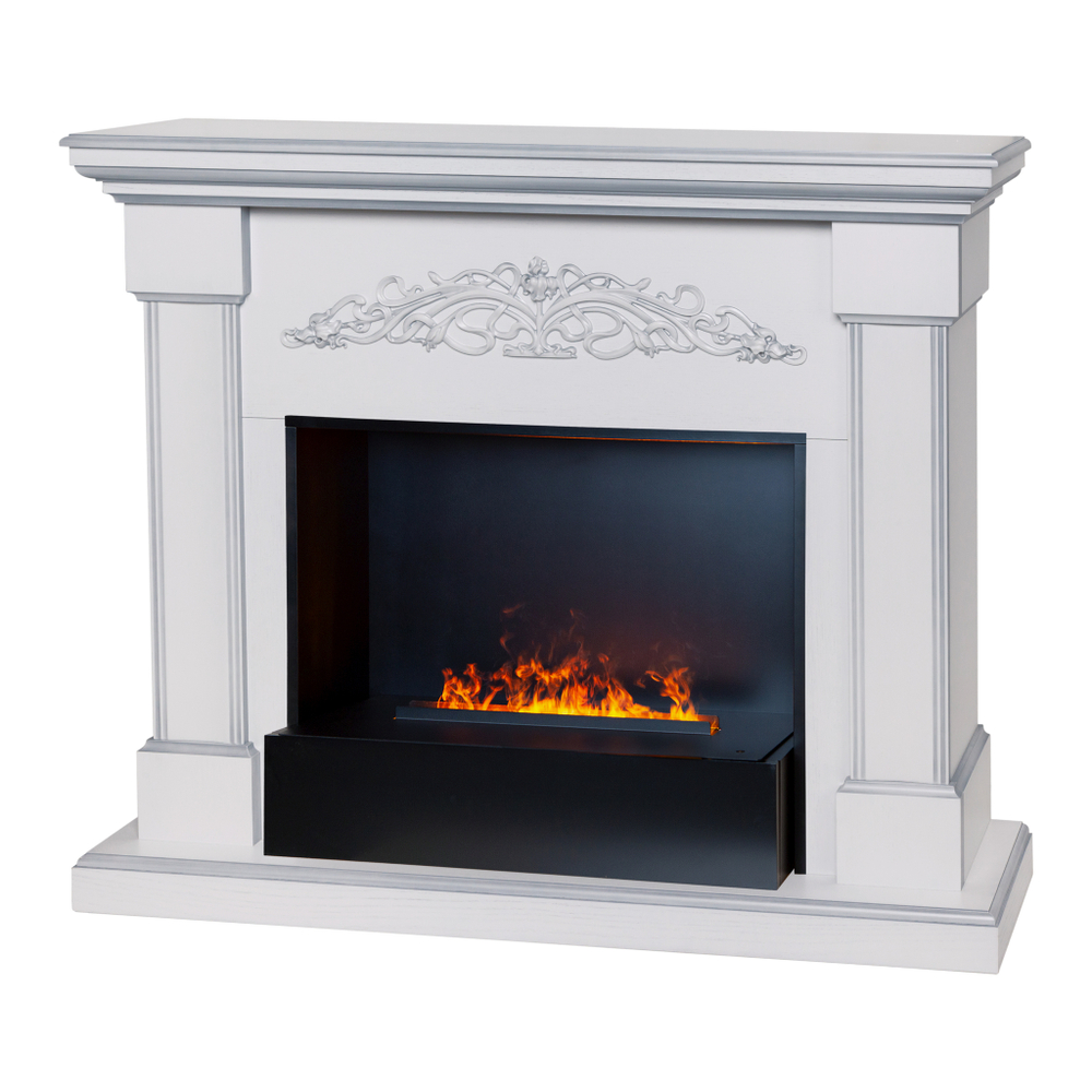 Каминокомплект Real Flame Ofelia 26 WT с очагом 3D Cassette 630 Black Panel