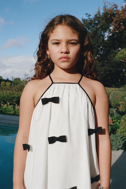 ZARA ПЛАТЬЕ С ГОРЛОВИНОЙ ХАЛТЕР И БАНТОМ, БЕЛЫЙ