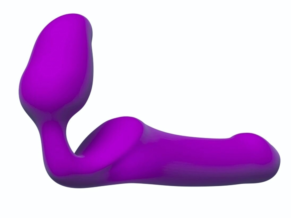 Лиловый безремневой страпон Queens M (Цвет: лиловый)