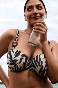 PRIMADONNA Swim Dalice Топ с полной чашкой, зебровый принт