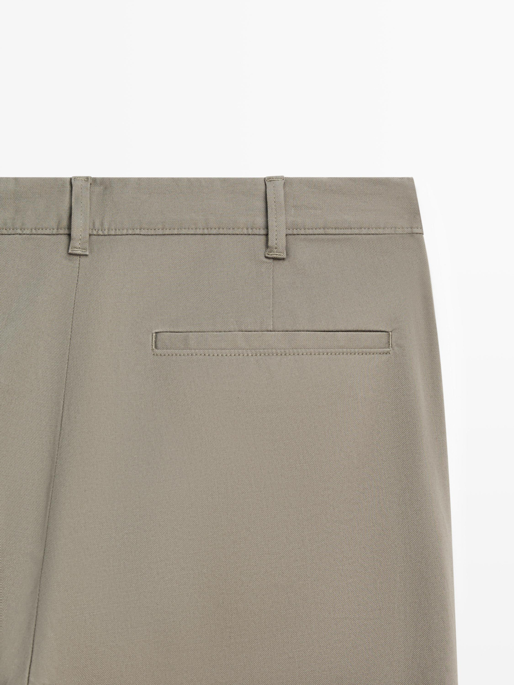 Massimo Dutti Зауженные брюки из смесовой хлопковой ткани, зеленый