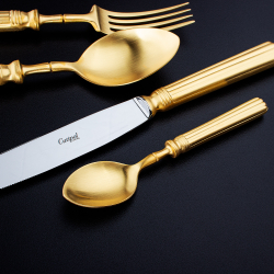 Набор столовых приборов на 6 персон 24 предмета Cutipol Line Matte Gold Brushed в подарочной упаковке
