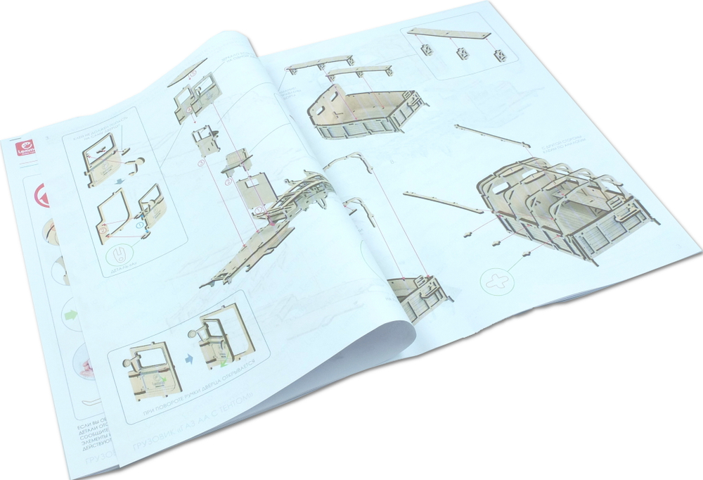 Конструктор 3D деревянный Lemmo Грузовик "Полуторка" Тент