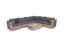 "Лунго" модуль диванный прямой с подушками, цвет соломенный