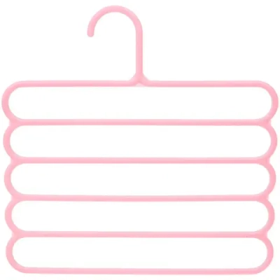 Вешалка для брюк 2шт «ИДЕЯДОМА», цвет розовый, 5 отд, 30*30см (Лейбл Селфи)