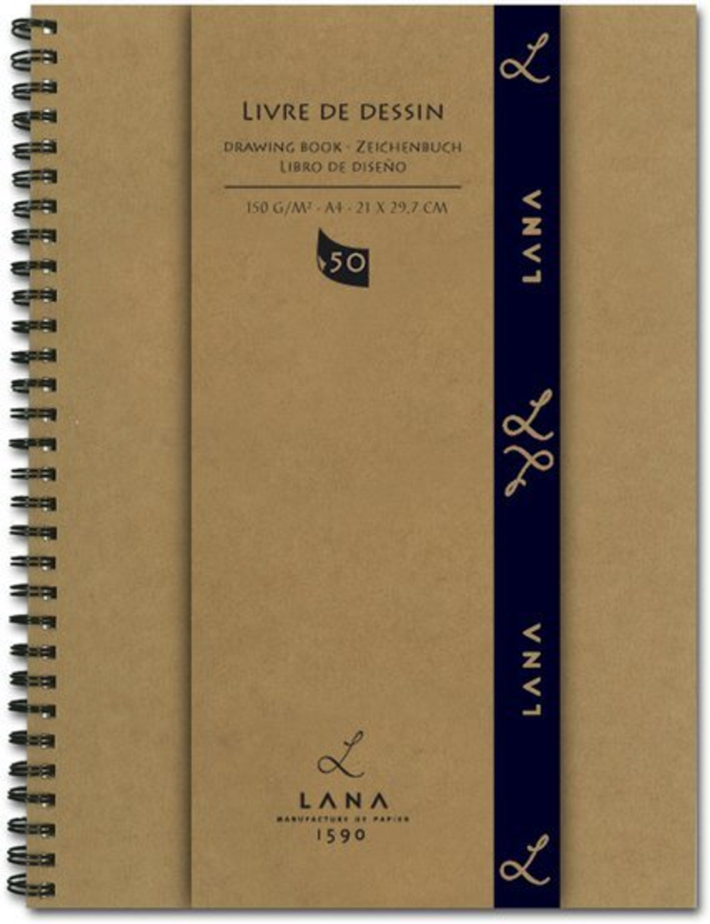 LANA Альбом для рисования на спирали «Dessin», 150г/м2, 50л,A4