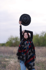 Шляпа Fedora Hat (черный с марсала)