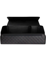 Органайзер в багажник LION Экокожа Ромб размер 70*30*30см черный/красный