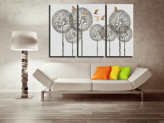 Модульная картина "Одуванчики"